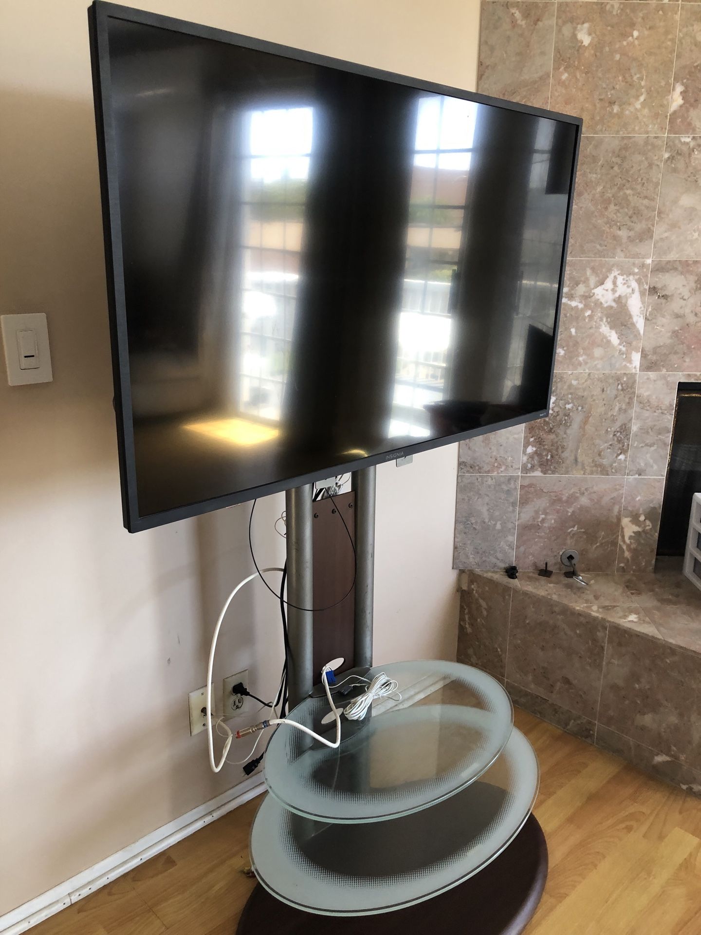 46 inch tv with tv stand for sale $ 60 dollars