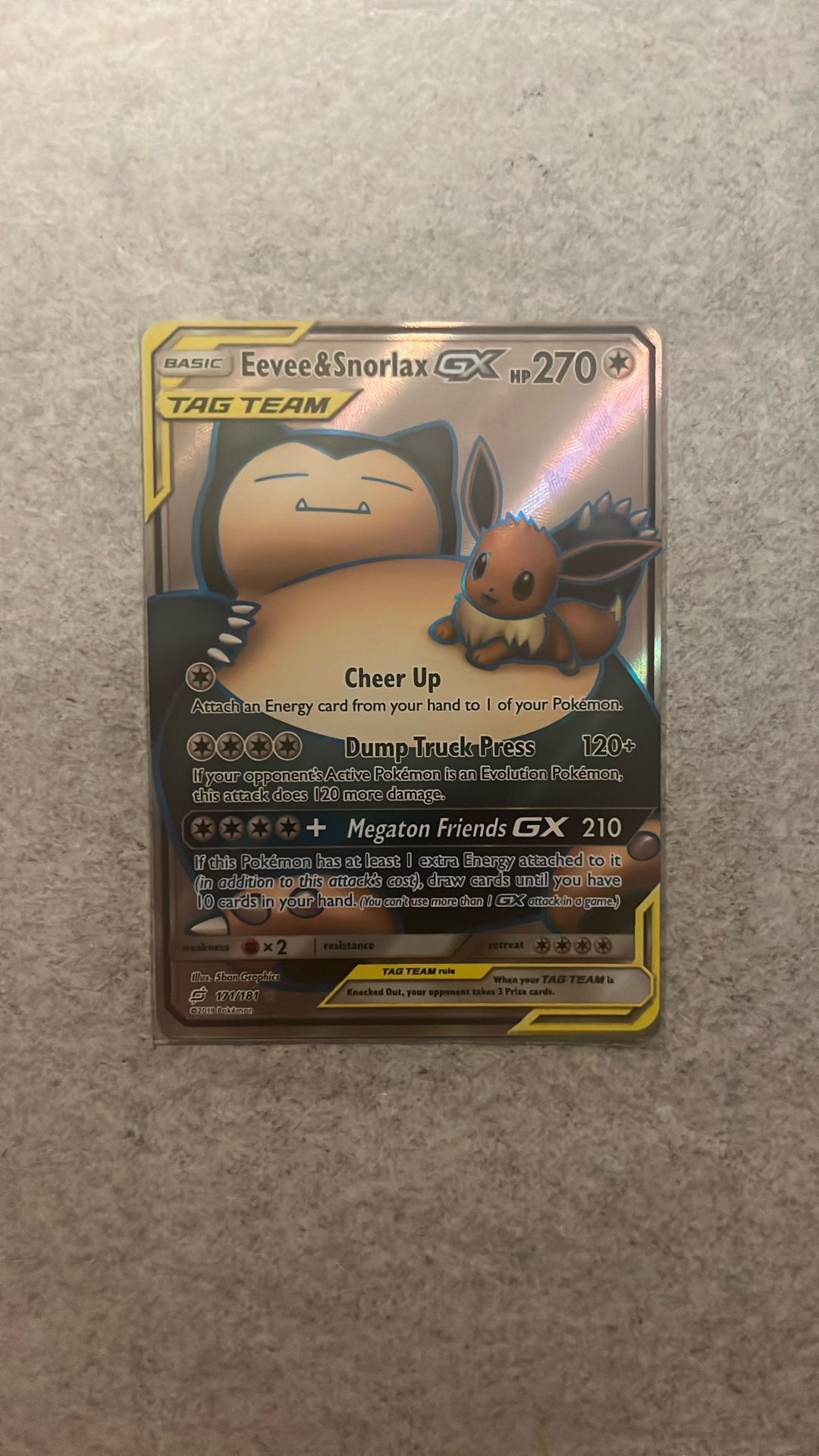 Eevee & Snorlax GX (Full Art) SM Team Up (SM9)