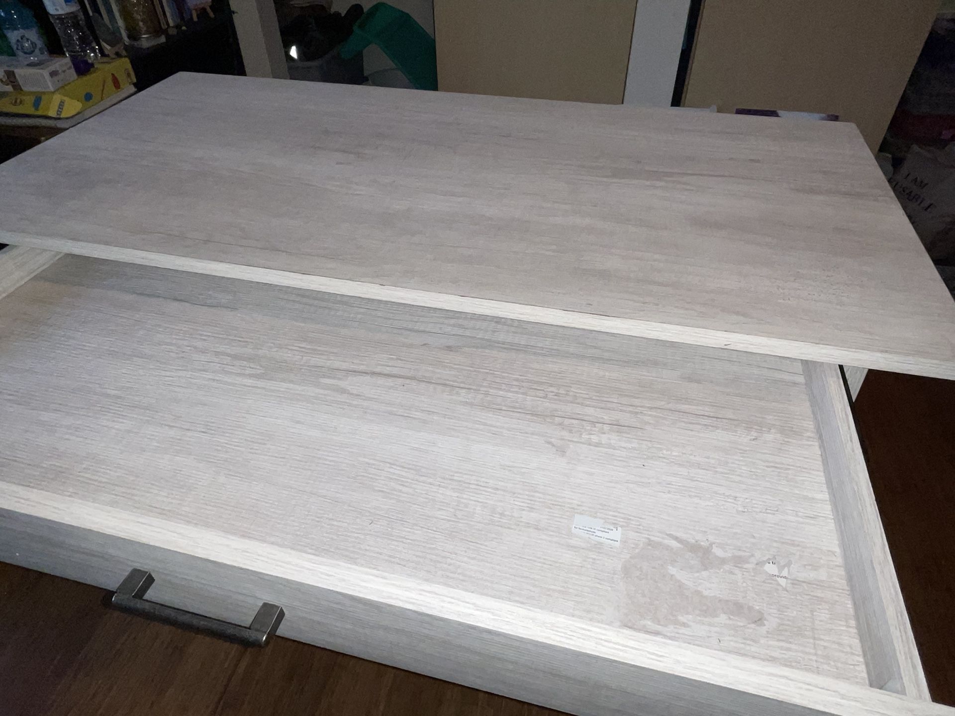 Paulo Wood Writing Desk With Drawer - White Wash