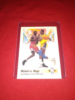 Perfect Mint 1991 Michael Jordan vs Magic Johnso non Basketball Card - Skybox #333
