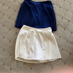 2 Nike Dri-Fit Pleated Golf Skorts SZ XS White & Navy