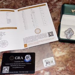 Moissiante Stones Vvs 4ct Silver Ring (PASSES DIAMOND TESTER)(ON SALE)