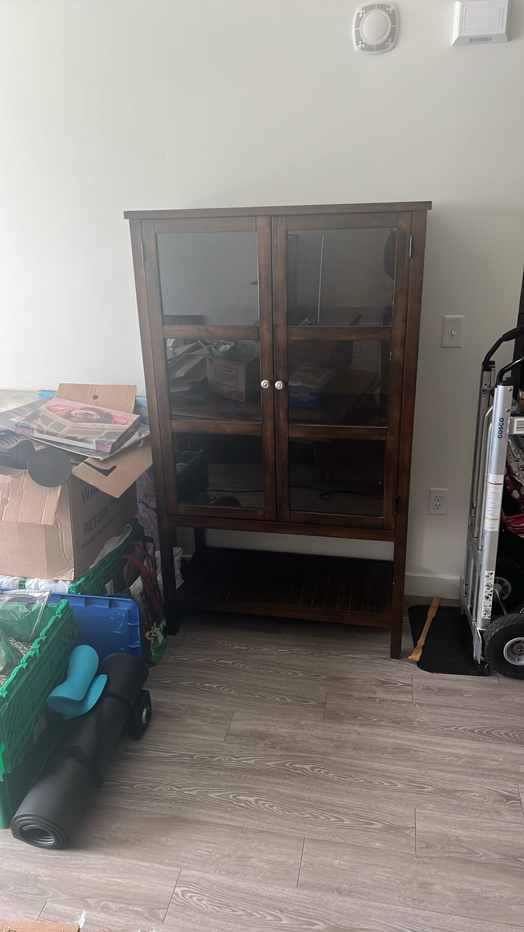Glass Door Wood Cabinet
