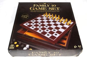 Cardinal Industries Classic Games 10 Game Set - With Wood Storage Cabinet