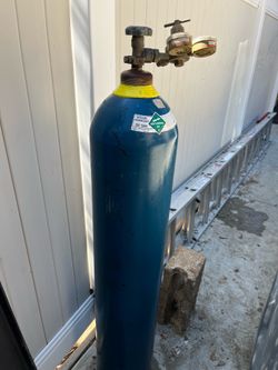 Large nitrogen tank with gauges