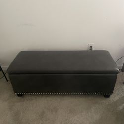 Gray Bench With Storage 