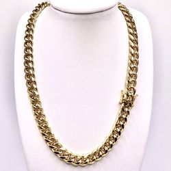 Monaco Link Chain 14k Yellow Gold Filled Necklace 18” Oro Laminado Cadena 