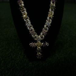 14k Flower Cross Chain