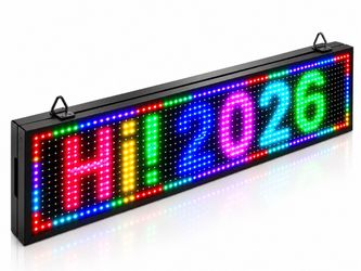 Led Sign Outdoor Programmable Scrolling Digital Open Neon P10 39''x9", Outdoor Full-color, Custom Programmable , Easy to Operate,Electronic Message Di