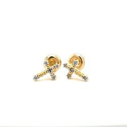 10kt Gold Diamond Cross Earrings 1.00grams .05ctw 153763 6