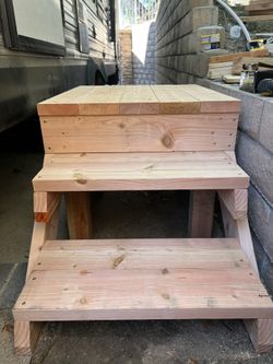 Custom Small Deck With Stairs On Both Sides