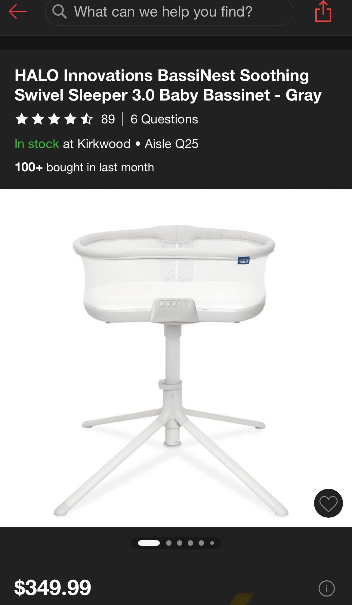 Halo Innovations BassiNest Soothing Swivel Sleeper 3.0 Baby Bassinet