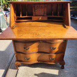 Vintage Antique Secretary Desk With 3 Drawers