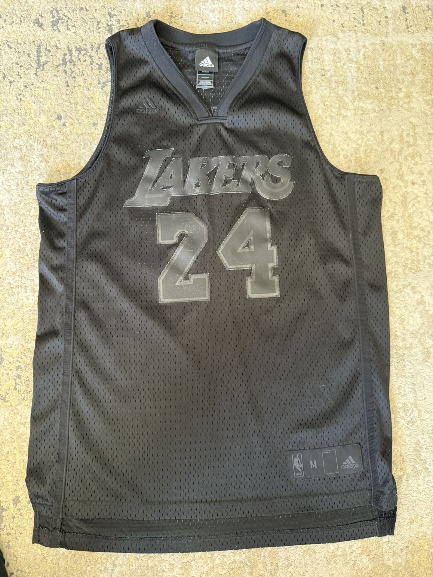 Rare Vintage Authentic Adidas Los Angeles Lakers Kobe Bryant Blackout Jersey Size Medium Adult, Not Lebron, Luka, Shaq, Curry, Wemby RC