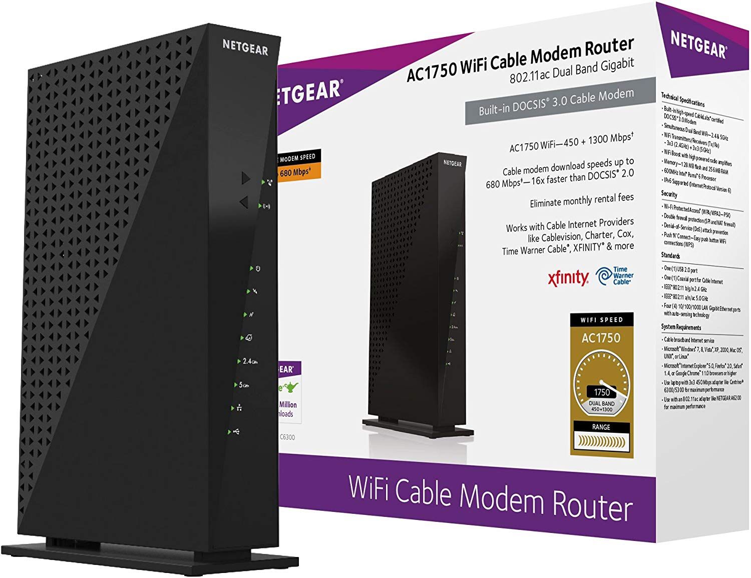 ROUTER/CABLE Netgear C6300-AC1750 WI-FI