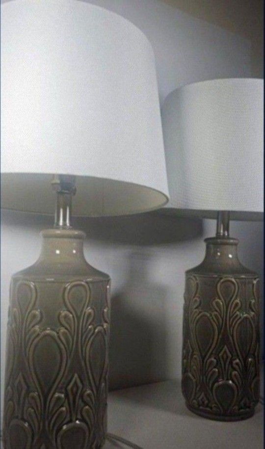 Two Sunwood Gate Gray Lamps