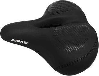 Aipas Bike & Ebike Extra Large Seat, Wide Soft Saddle with Dual Shock-Absorbing Suspension, Comfortable Bicycle Accessories for City Road Riding, Wate