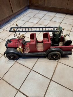  Wooden Vintage Decorative Fire Truck 