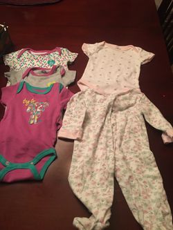 Onesies and pjs size 3-6 mos
