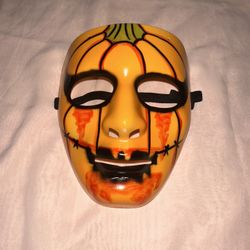 Evil Pumpkin Halloween Face Mask Trick Or Treating Scary Costume  W| Head Strap 