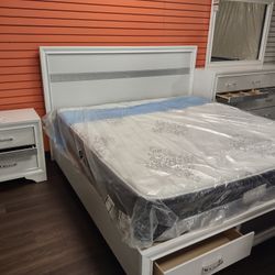 New King Platform Bed Frame Box Spring Not Required