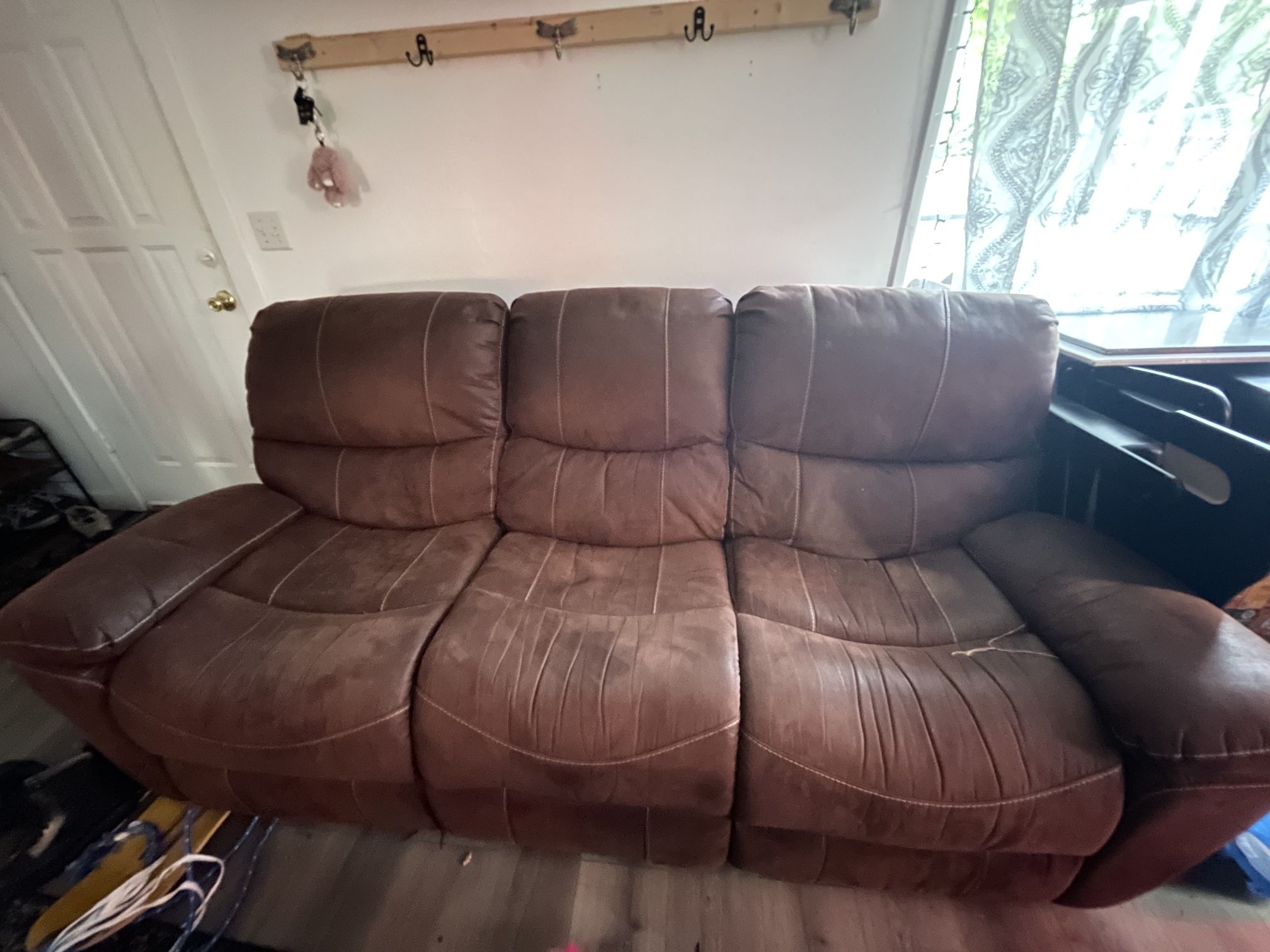Suede Recliner Couch