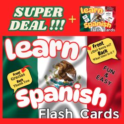 Learn Spanish Flashcards – Digital Download – 2-Pack Bundle