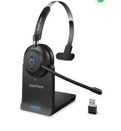 Wireless Headset with Mic for Work, Clear Sound & Comfortable Computer Headset with Microphone