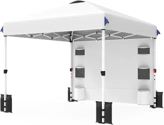 Hoperan 10x10 Pop Up Canopy Tent, Outdoor Shelter with 1 Sidewall

Heavy Duty Frame, 1-Button Push Easy Set Up, 3-Height Adjustable, Ideal for Sports 