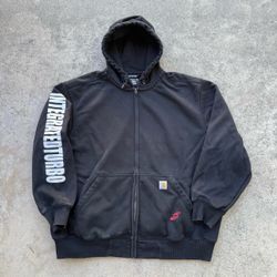 Carhartt Rain Defender Full Zip Hoodie Black 2XL Loose Fit