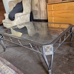 Pewter Glass Coffee Table
