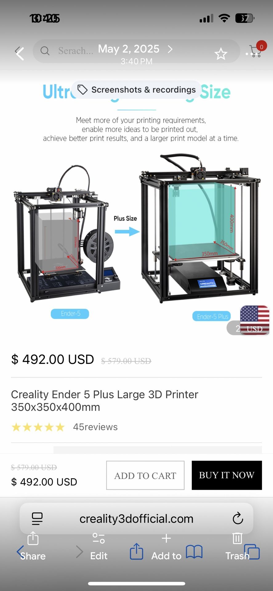 3d Printer ENDER 5 Plus