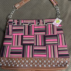 Cute, Pink Multicolored Handbag