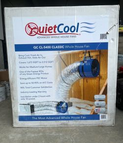 QuietCool Classic 5024 CFM Advanced Whole House Fan with Included Wireless Control $1109 plus tax at Home Depot new still in the box   The QuietCool Q
