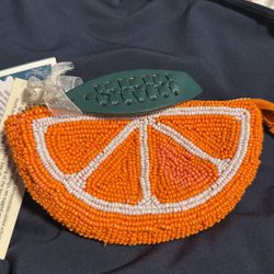 Orange Slice Beaded Coin Purse – New With Tags