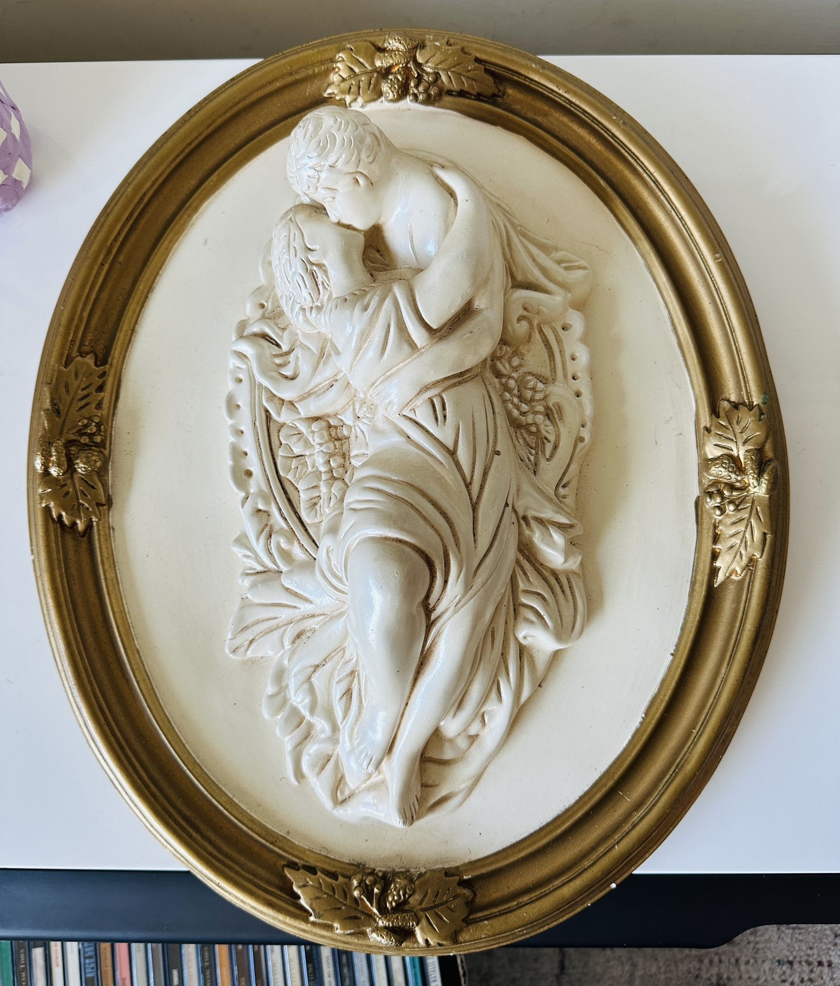 Romantic Ceramic Plaque Circa 1940's