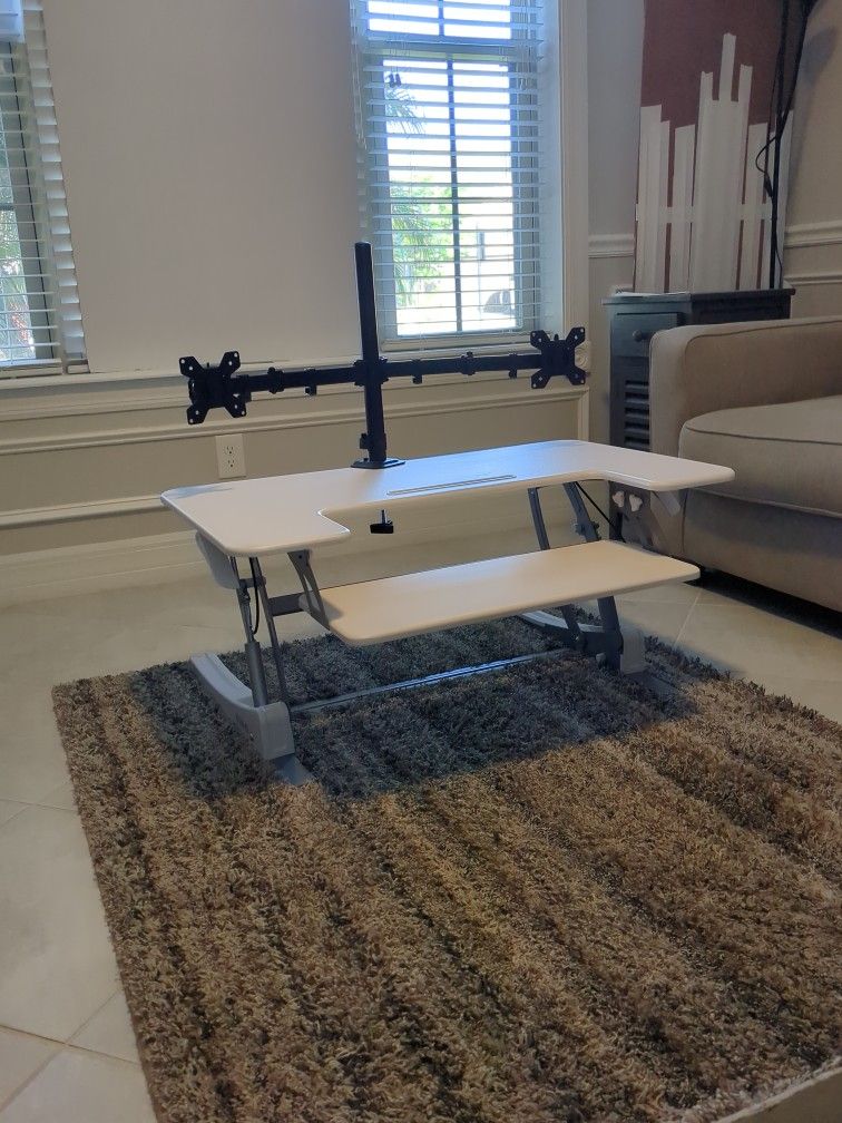 VIVO 36" ADJUSTABLE DESK w/ DUAL MONITOR MOUNT