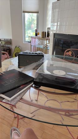 Complete Vinyl Record Player Setup - Audio-Technica Turntable, Marshall Speaker & 3 LPs