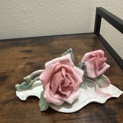  Vintage ENS Volkstedt Porcelain Rose Dish – Hand Painted – Germany