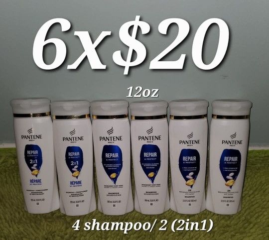 4 Shampoo /2 (2in1) Pantene 12oz Repair & Protect