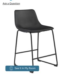 Black faux leather bar stools (4)