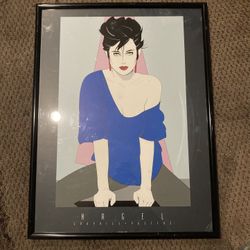 1990 Patrick Nagel Art Print Framed 24x18 