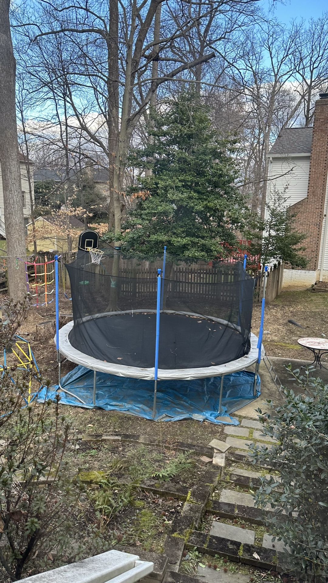 16ft. Trampoline, Swimming Pool, Zip line, Slider, Swings, 