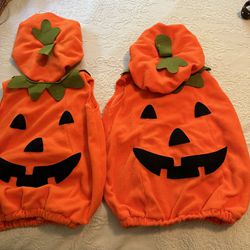 2 same size pumpkin 2t/3t Halloween costume 