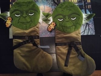 Two New With Tags Star Wars Master Yoda Christmas Stockings