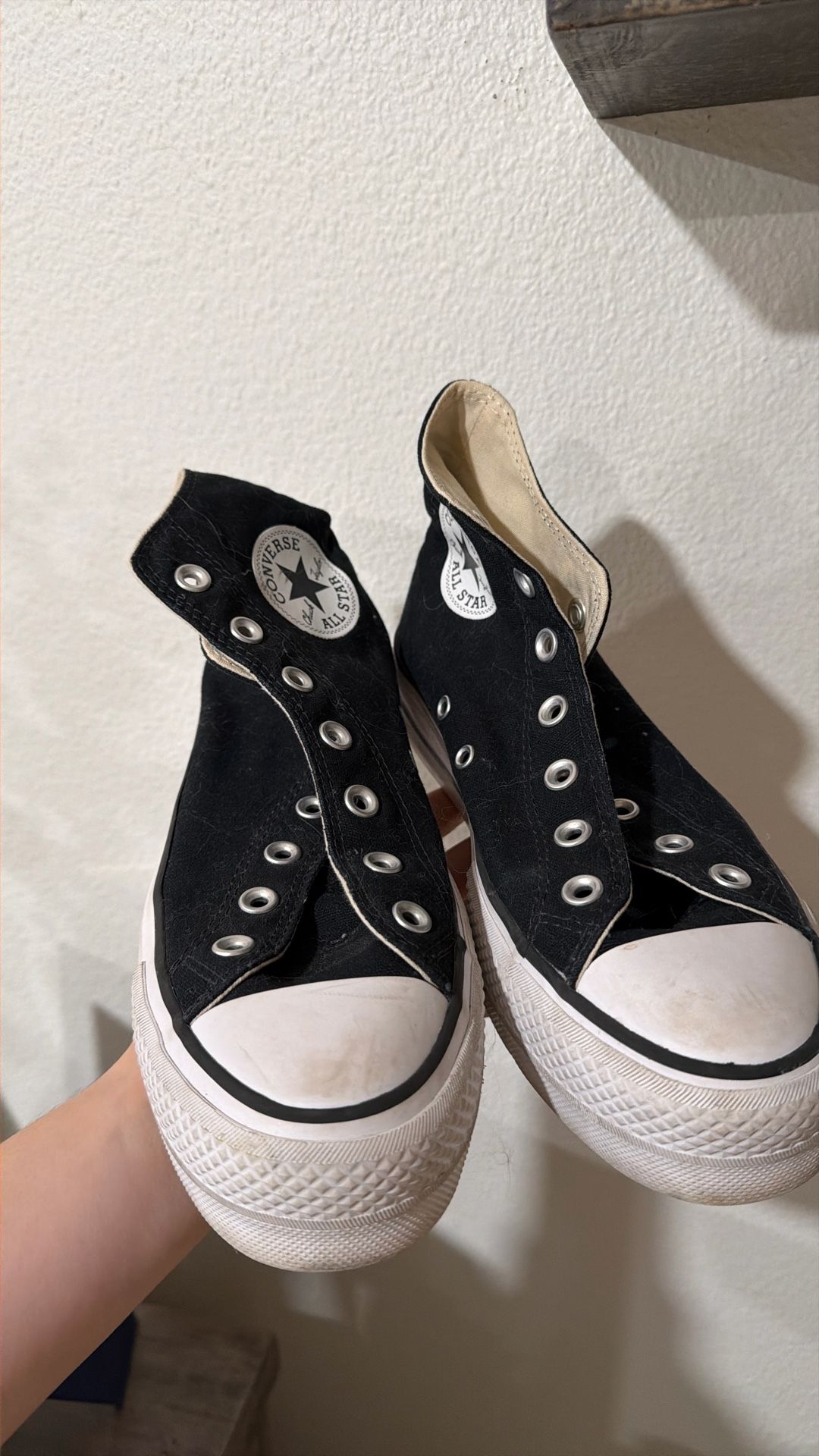 black high top platform converse size 7