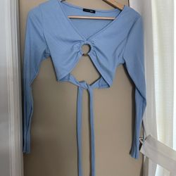 Blue Crop Top