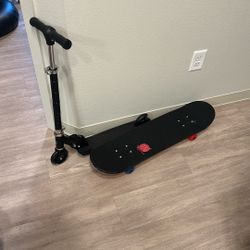 Scooter And Skateboard
