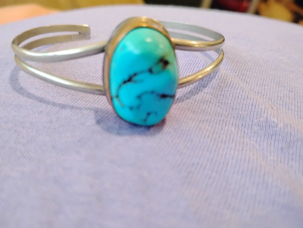 Silver& Brass Turquoise & Beaded Bracelets