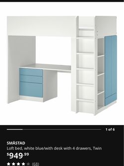 IKEA Bunk Bed and Desk combo - Smastad